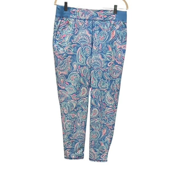 Lilly Pulitzer luxletic run around pant in Zanzibar blue fish kiss size Medium - Picture 1 of 8